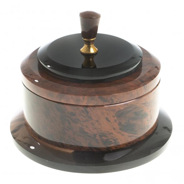 Шкатулка круглая камень обсидиан 9,5х9,5х8 см 122963