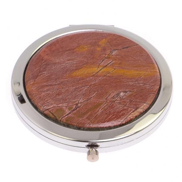 Зеркало круглое из яшмы цвет серебро 125525