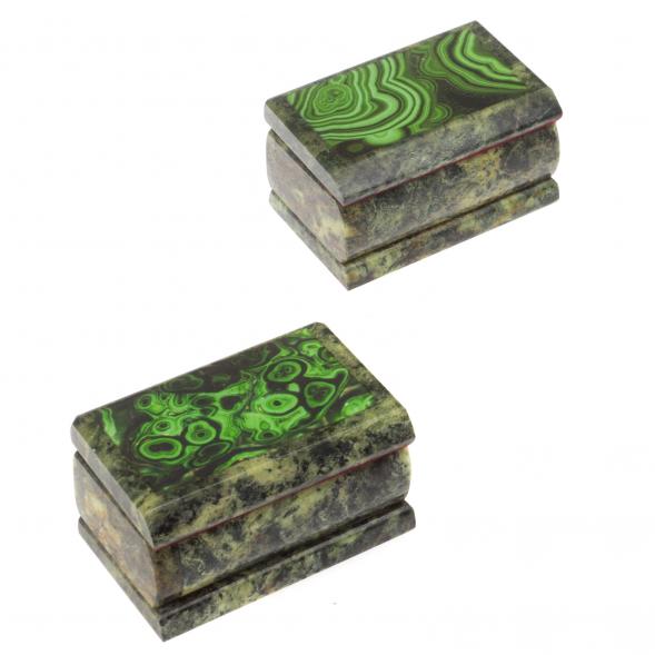 Шкатулка с иллюстрацией под малахит 10,5х6,5х5,5 см 119167