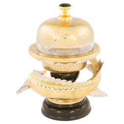 Икорница из камня нефрит &amp;quot;Осетр&amp;quot; Златоуст