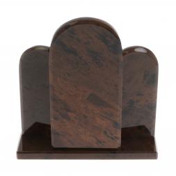 Икона настольная триптих большая "Спаси и сохрани" камень обсидиан