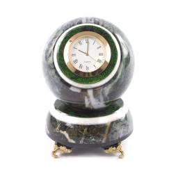 Настольные часы &amp;quot;Шар Антистресс&amp;quot; камень змеевик 9,5 см