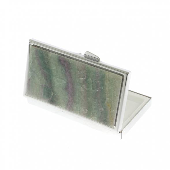 Таблетница на 3 отделения камень флюорит цвет серебро 129893