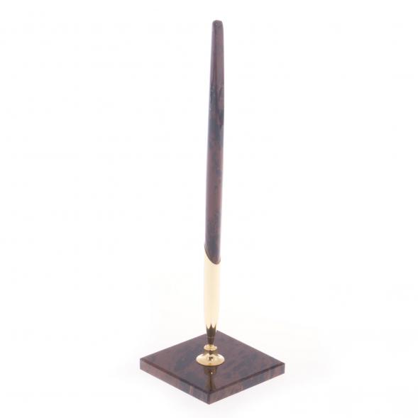 Ручка из обсидиана на подставке коричневая 122040