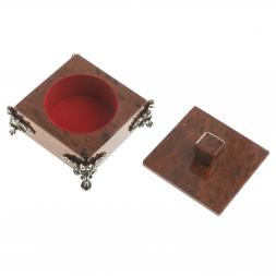 Шкатулка на ножках камень обсидиан 9х9х6 см