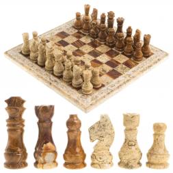 Шахматы &amp;quot;Узоры&amp;quot; доска 30х30 см оникс ракушечник