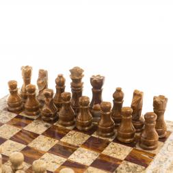 Шахматы &amp;quot;Узоры&amp;quot; доска 30х30 см оникс ракушечник