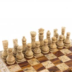 Шахматы &amp;quot;Узоры&amp;quot; доска 30х30 см оникс ракушечник