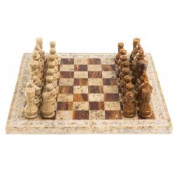 Шахматы &amp;quot;Узоры&amp;quot; доска 30х30 см оникс ракушечник