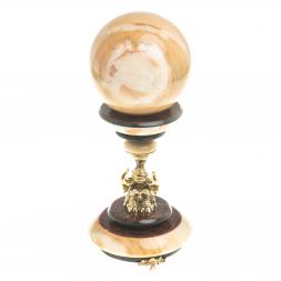 Сувенир шар антистресс из мрамора и бронзы "Слон"