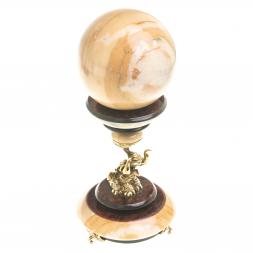 Сувенир шар антистресс из мрамора и бронзы "Слон"