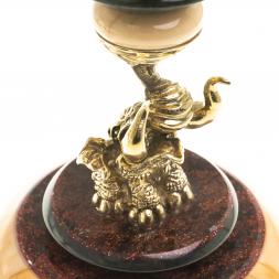 Сувенир шар антистресс из мрамора и бронзы "Слон"