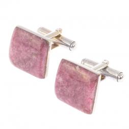 Запонки камень турмалин квадратные