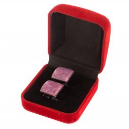 Запонки камень турмалин квадратные