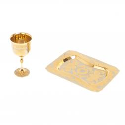 Набор коньячный &amp;quot;Эгоист&amp;quot; рюмка на тарелке Златоуст