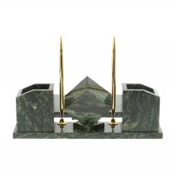 Настольный набор "Куб" из шабровского змеевика