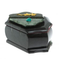 Шкатулка "Ракушка" камень змеевик 14х10х9 см