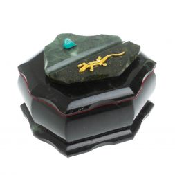 Шкатулка "Ракушка" камень змеевик 14х10х9 см