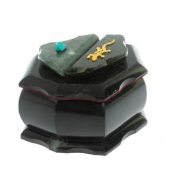 Шкатулка "Ракушка" камень змеевик 14х10х9 см