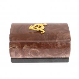 Шкатулка "Ящерица" из лемезита 9х6,5х5 см