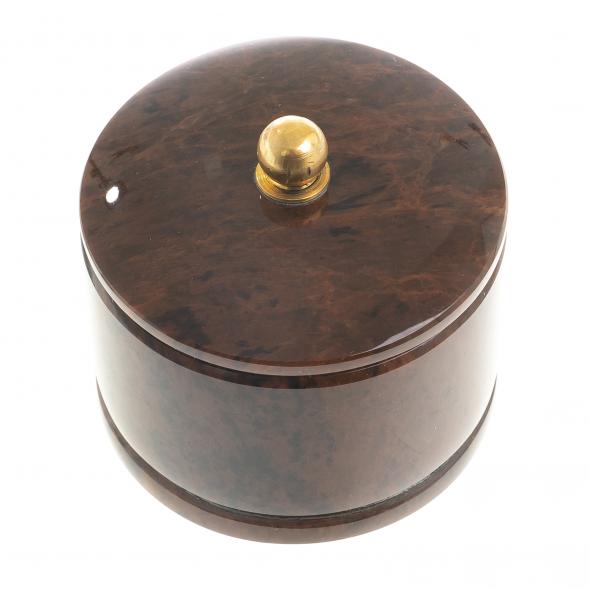 Шкатулка круглая из коричневого обсидиана 5,5х5,5х5,5 см 122965