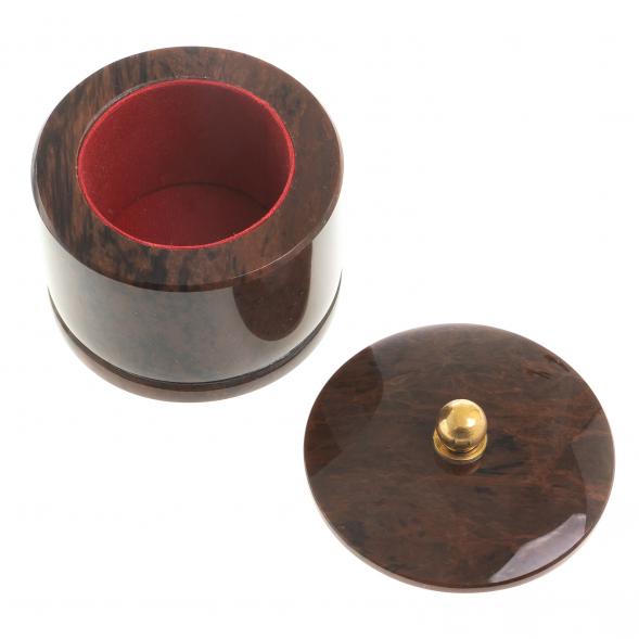 Шкатулка круглая из коричневого обсидиана 5,5х5,5х5,5 см 122965