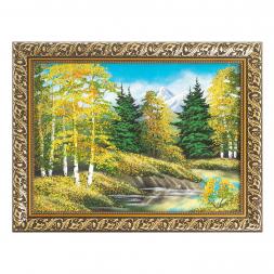 Картина &amp;quot;Осенний пейзаж&amp;quot; багет 36х46 см, каменная крошка