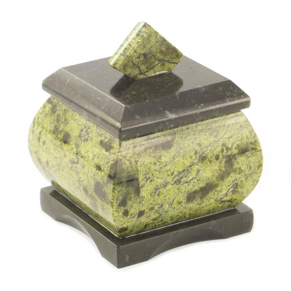 Шкатулка для украшений камень змеевик 5,5х5,5х6,5 см 112078