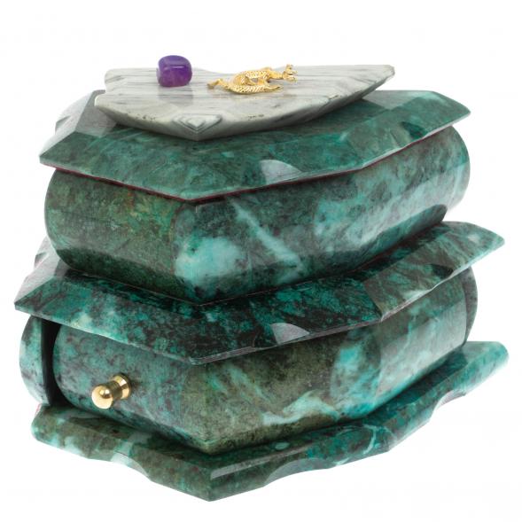 Ларец для украшений змеевик 18x12x14 см 112104