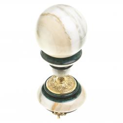 Сувенир шар антистресс "Слон" мрамор, змеевик, бронза