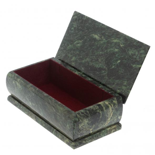 Шкатулка &amp;quot;Лето. Берег реки&amp;quot; из шабровского змеевика 18х9х6,5 см 127831