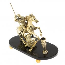 Статуэтка &amp;quot;Георгий Победоносец&amp;quot; подставка долерит с ручкой