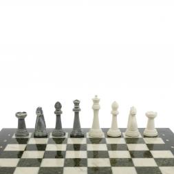 Шахматы подарочные "Стаунтон" 44х44 см мрамор / змеевик