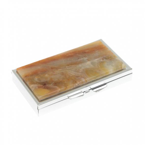 Таблетница на 3 отделения камень шайтанский переливт серебро 129894