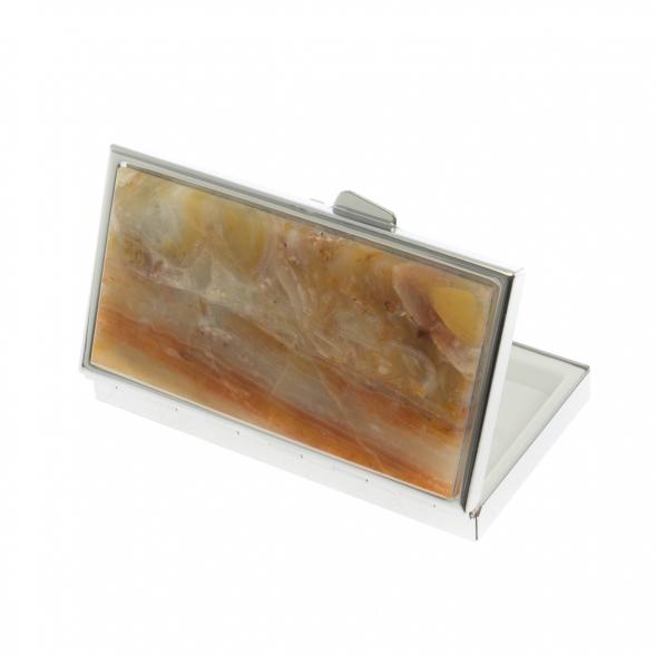 Таблетница на 3 отделения камень шайтанский переливт серебро 129894