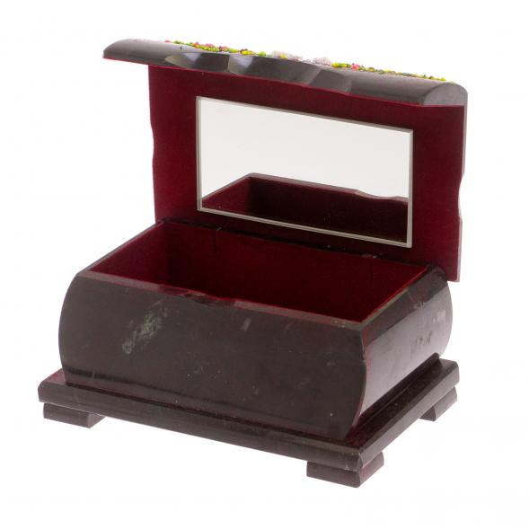 Шкатулка с расписной крышкой &amp;quot;Летний пейзаж&amp;quot; 17х11х8 см черный змеевик 125677