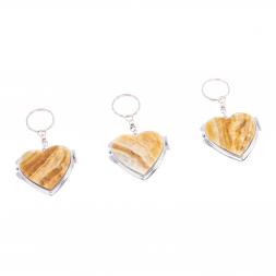 Складное зеркало брелок из оникса сердце