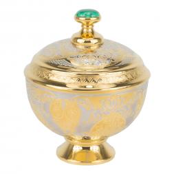 Сахарница металлическая &amp;quot;Малахит&amp;quot; в подарочной коробке Златоуст