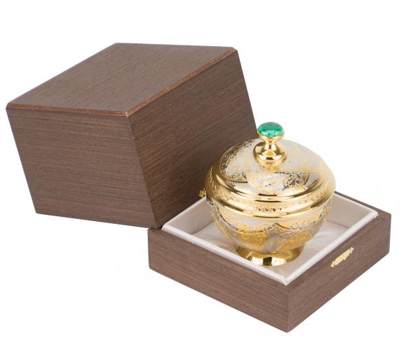 Сахарница металлическая &amp;quot;Малахит&amp;quot; в подарочной коробке Златоуст 117871