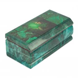 Шкатулка Хозяйка медной горы змеевик 14х7,5х6 см