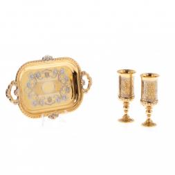 Набор для водки "На двоих" 2 рюмки на подносе Златоуст