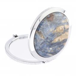 Зеркало круглое из камня кианит цвет серебро