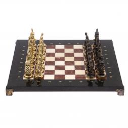 Шахматы бронзовые &amp;quot;Европейские&amp;quot; доска 32х32 см лемезит мрамор