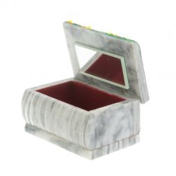 Шкатулка с рисунком "Осень" серый мрамор 10х6,5х6 см