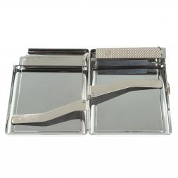 Портсигар 20 сигарет с зажигалкой камень змеевик светлый