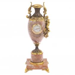 Ваза с часами "Виноград" камень креноид бронза