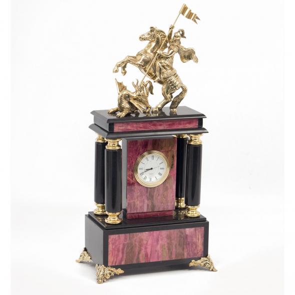 Часы &amp;quot;Георгий Победоносец&amp;quot; большие родонит бронза 116627