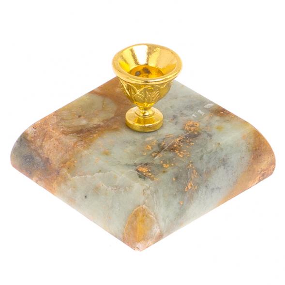 Подсвечник церковный из офиокальцита 4,5х4,5х3,5 см 126118