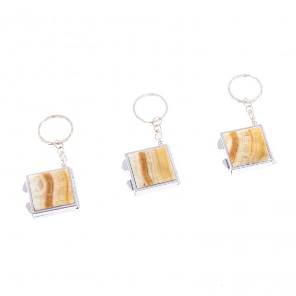 Складное зеркало брелок из оникса квадратное 126585