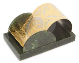 Настольная подставка для телефона &amp;quot;Герб России&amp;quot; камень нефрит в подарочной коробке Златоуст